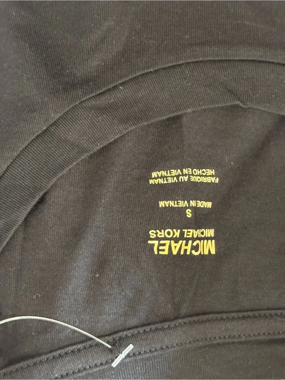 Michael Kors Black Tee with Yellow Logo Print